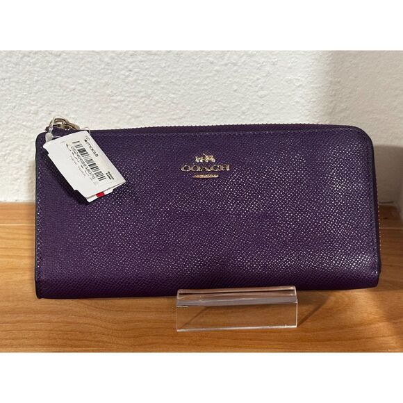 Coach Accordion Zip Wallet In Crossgrain Leather NWT - Picture 2 of 7